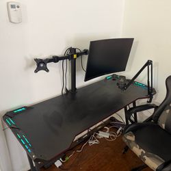 Complete Gaming/Office Setup Bundle – Desk, Chair, Monitor Mount, Mic Arm – Must Go ASAP