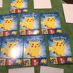 Vintage 1999 lot of 8 pokemon Thank You Cards
