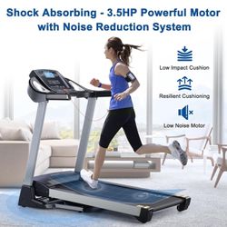 ✌️ 15% Auto Incline Treadmill with Bluetooth Speaker, 20" Wide 3.5HP Folding Electric Treadmill with LCD Display 
