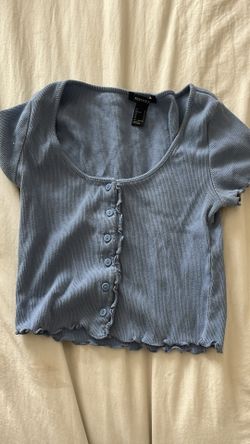 forever 21 button up cropped shirt