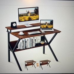 Computer Desk For Small Spaces, 27.5 Inch Compact Desk With Storage