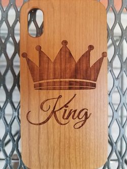 King design laser engraved wood case for iPhone and Samsung Galaxy