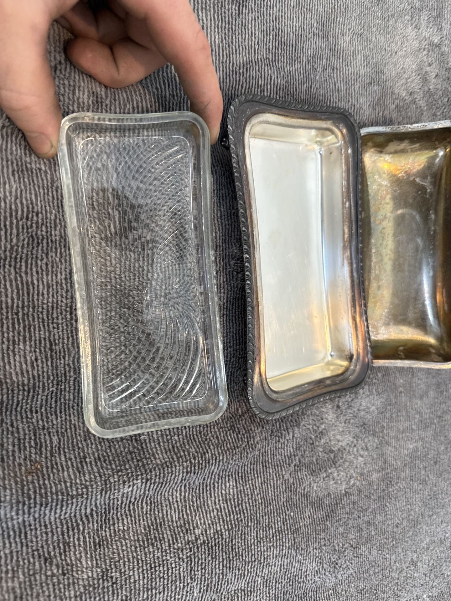 Vintage Crescent Silverplate Butter Dish w/ Glass Insert – Complete Set