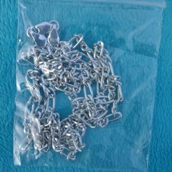 30" Sterling Silver Covered Stainless Steel Necklace