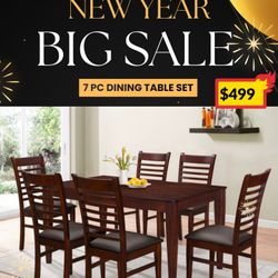 7 PC DINING TABLE SET 