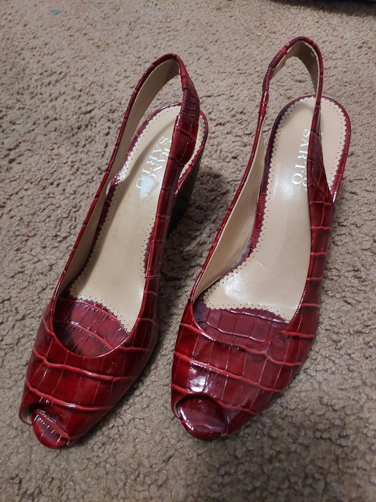 Franco Sarto Red Shoes Size 7 1/2