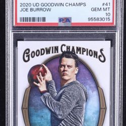 Joe Burrow 2020 Upper Deck Goodwin Champions #41 RC (PSA 10)