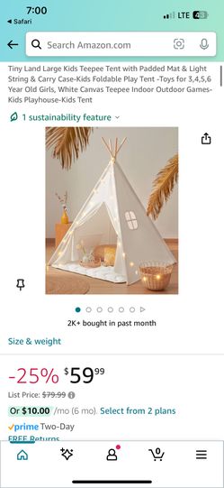 Light Up Play Land Teepee Tent