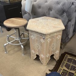 End Table Elegant And Unique, Solid Wood