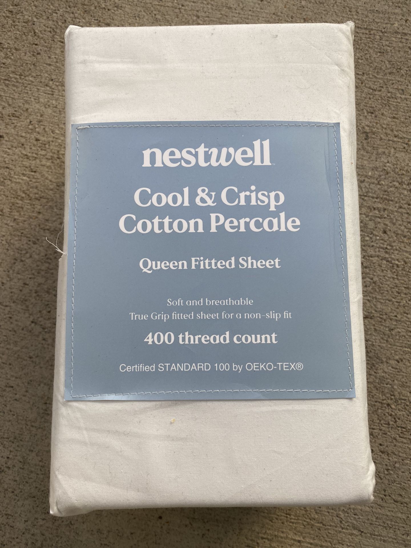 Nestwell™ Cotton Percale 400-Thread-Count Queen Fitted Sheet in Bright White (CRAZY DEAL)