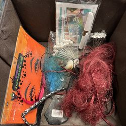 Various beauty accessories with vintage hair piece’s from the early 2000’s