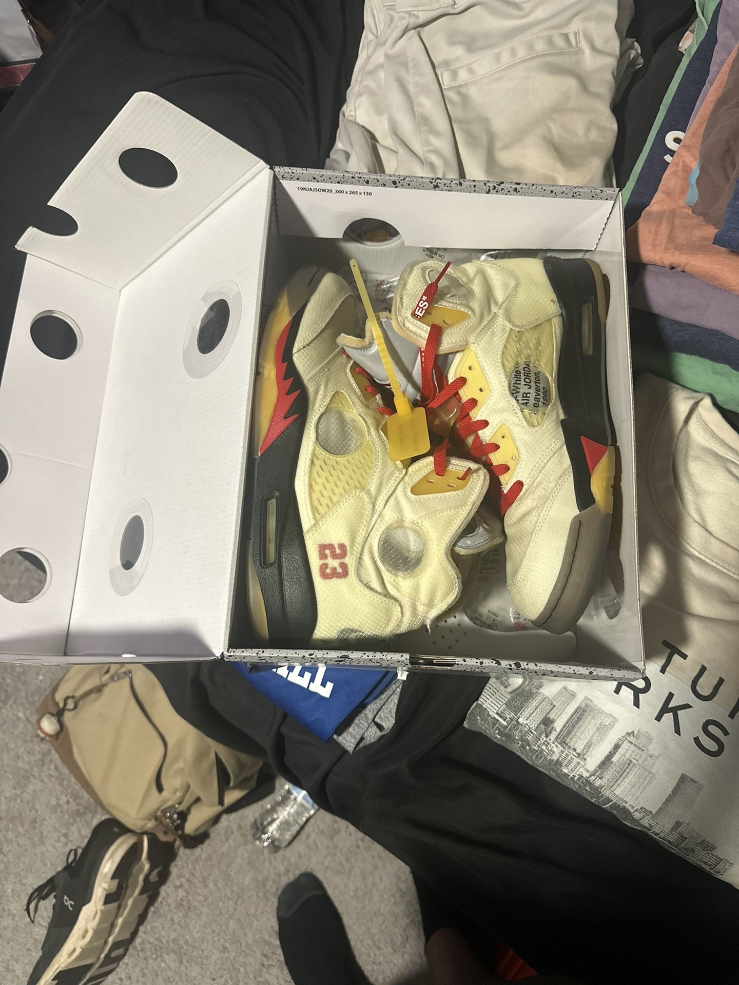 Off White Jordan 5 "Sail" Size 13