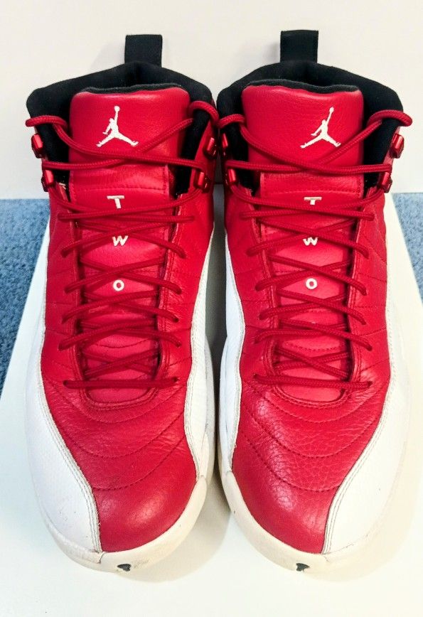 Authentic Jordan 12 Retro Red White High Top Sneakers Men Size 11.5 Great Cond