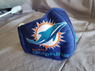 Miami Dolphins Face Mask & Lanyard 2pc Set NFL
