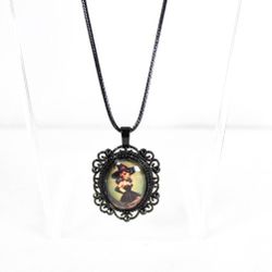 Handmade Retro Cartoon Witch Pinup Necklace  – Gothic Charm Collection