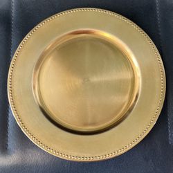 Gold Beaded Acrylic Charger Plate 