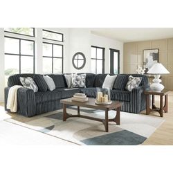 luxuriously soft jumbo corduroy 2 Pc Sectional sofa w/Large Chaise