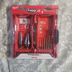 Milwaukee Step And Drill Bit Set Red Helix 8pc