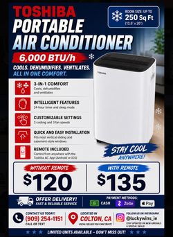 Toshiba 6000 BTU Portable Air Conditioner