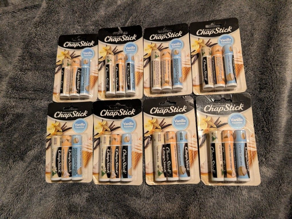 Lot Of 24x Chap Stick Vanilla Flavors Lip Baum - Brand New In Box