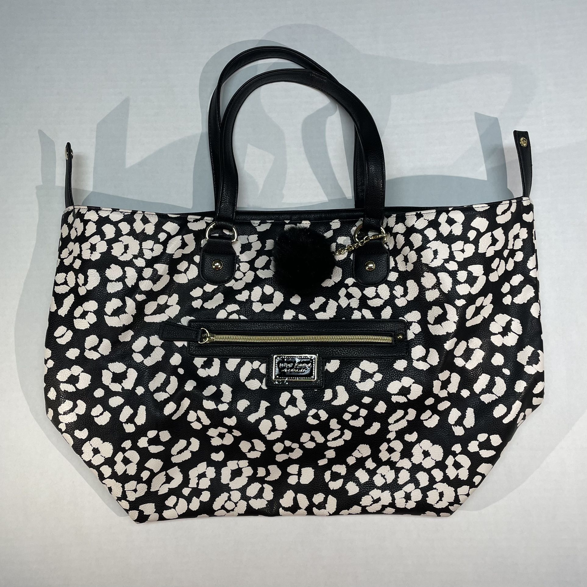 Betsey Johnson Everyday Tote Bag Purse Black/White Womens 