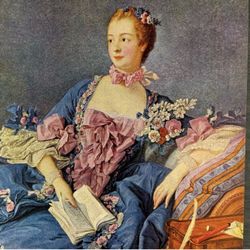 François Boucher La Pompadour Original Vintage Fine Art Print 30’s USA Antique Printed France/French School Collectible