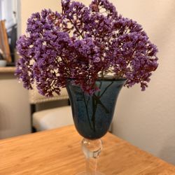 Handblown Art Glass Goblets – Purple & Teal