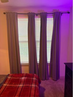 IKEA PRAKTTIDLOSA Gray Room Darkening Curtains 4x panels 50x98