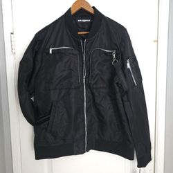 Men's Karl Lagerfeld Black Bomber XL Jacket New