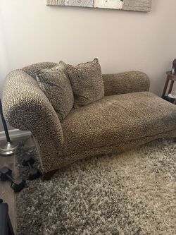 Velvet Leopard printed chaise lounge