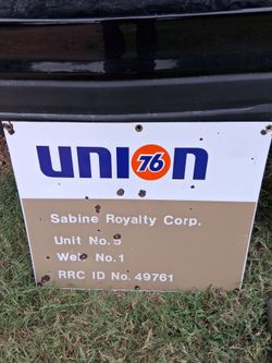 Vintage- UNION 76-OILFIELD LEASE PORCELAIN SIGN