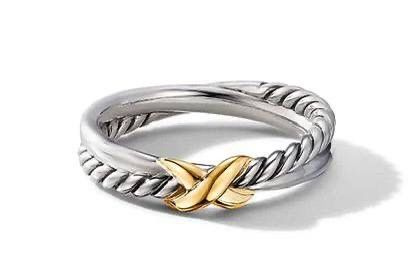 Jewelry 18k solid yellow gold 925 sterling silver David Yurman Ring 4.5