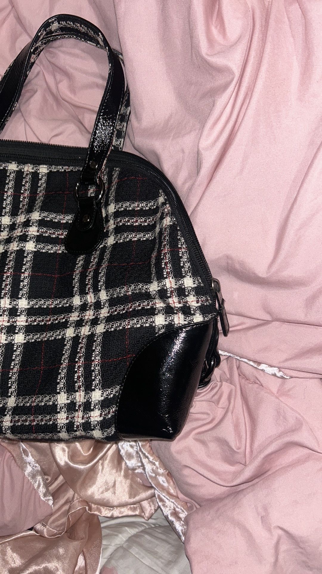 Talbots Vintage Y2K Plaid Wool Large Satchel/Handbag (Like New)