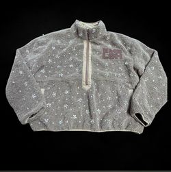 Embellish Brown Sherpa rhinestone fleece jacket Size M