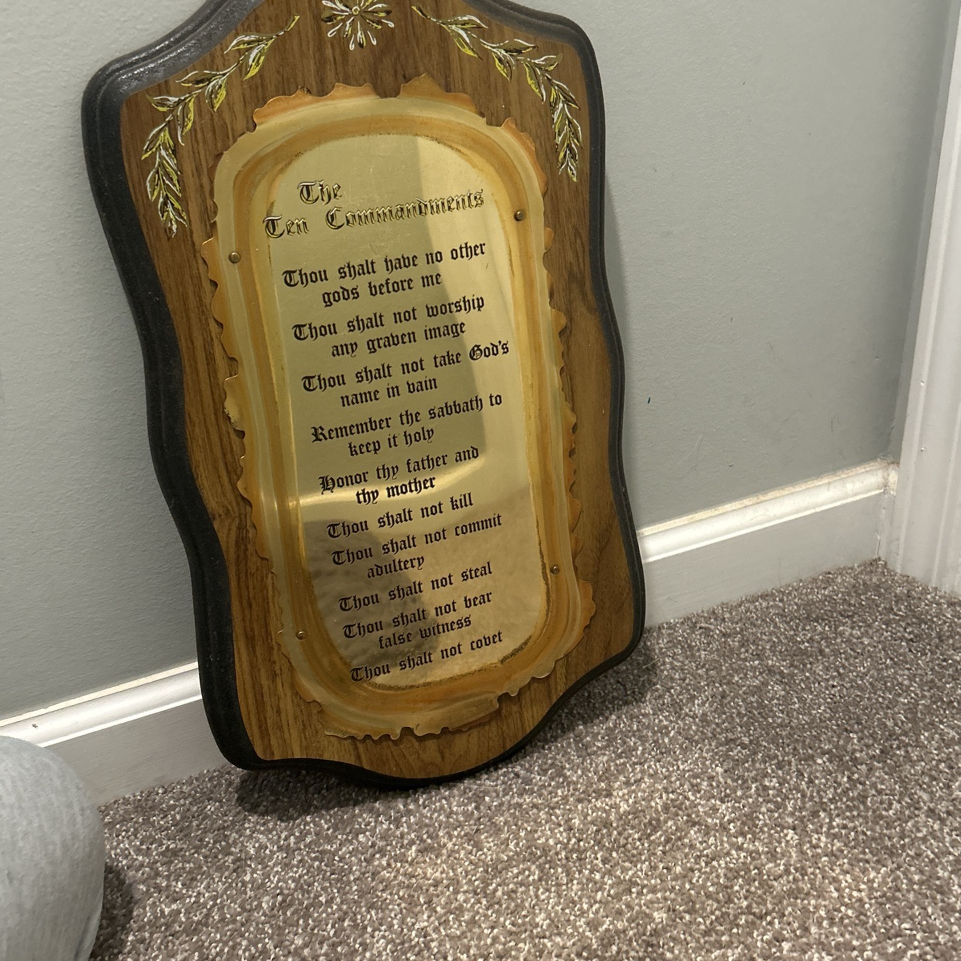 Ten Commandments Plaque