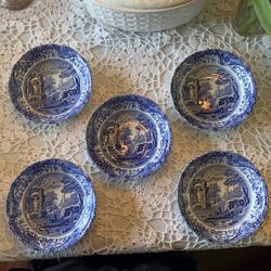 Spode Blue Italian - set of five cereal bowls