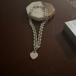 Tiffany And  CO. New York Sterling Silver Choker Style Necklace.