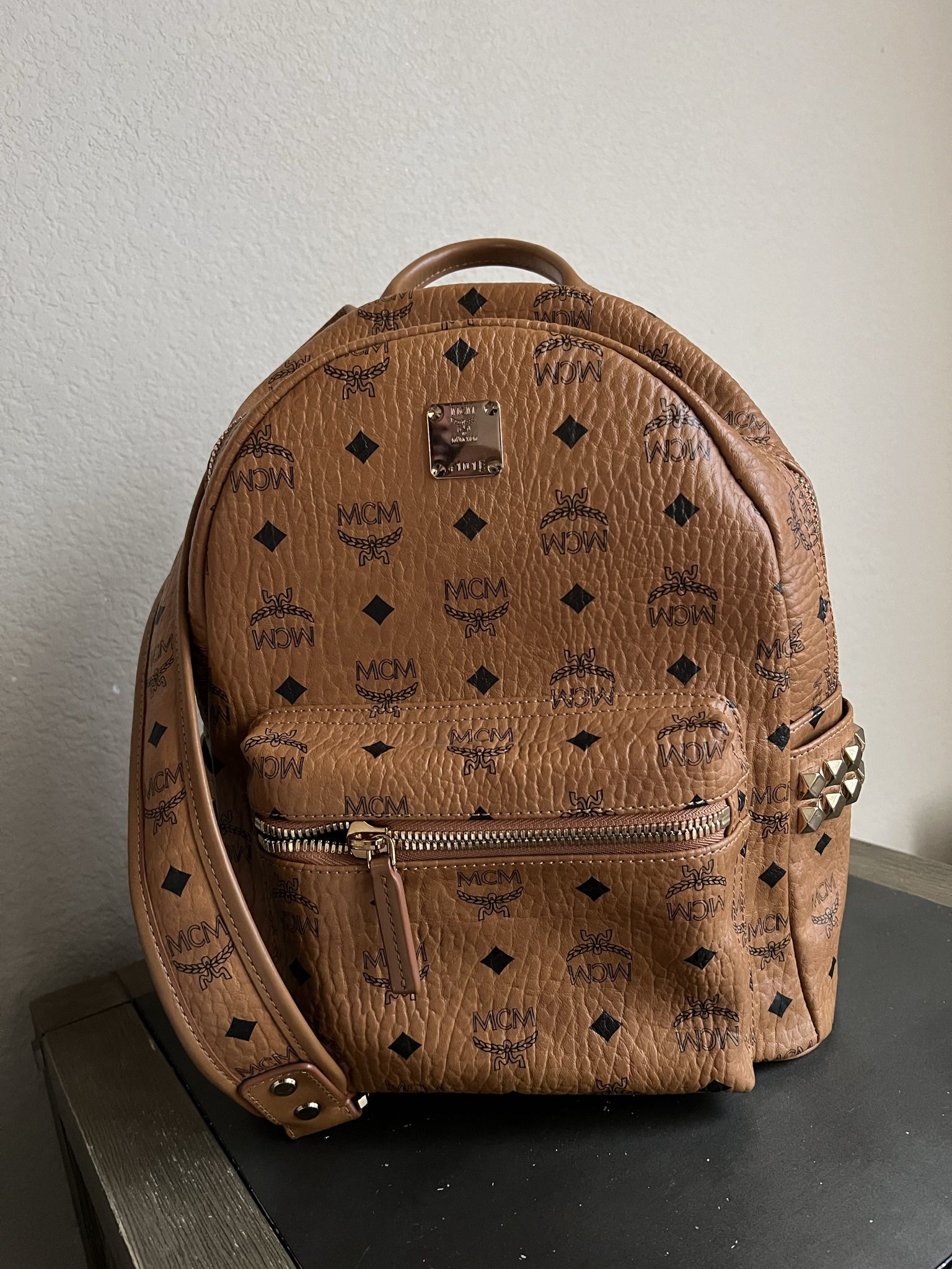Studded Backpack  And Green Leather Duffle 