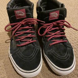 Vans Sk8 Hi Scotchgard Mate Black/Beet Red Size 10