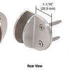 CRL Brushed Stainless Wall Mount Round Mall Front Clamp