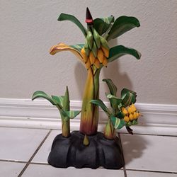 Wooden Sculpture of a Banana Plant