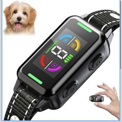 Dog Bark Collar, Bark Collars for Large Medium Small Dogs, Rechargeable Training Collar with 4 Barking Training Modes & 8 Level Sensitivity Adjustable