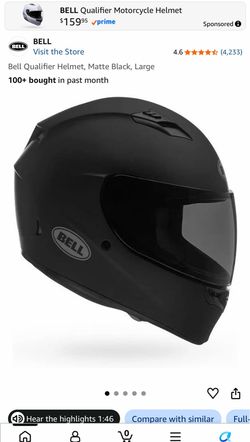Motorcycle Bell Qualifier Helmet, Matte Black, Large