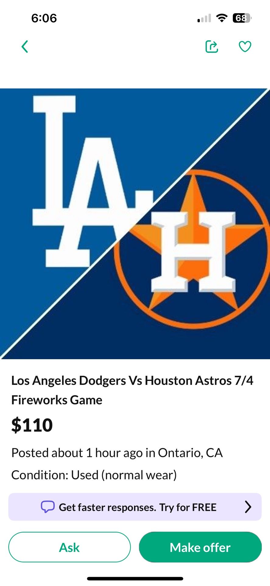 Dodgers vs Astros