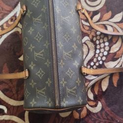 LOUIS VUITTON Papillon 26 Handbag Monogram Canvas Brown Barrel Authentic