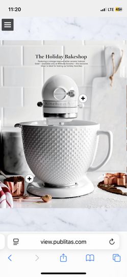 Kitchen Aid Artisan White On White Mixer Hobnail Bowl