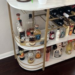 White and Gold Bar Cart