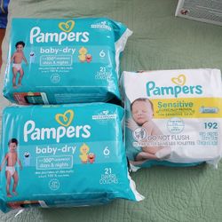 Pampers Size 6 & Wipes