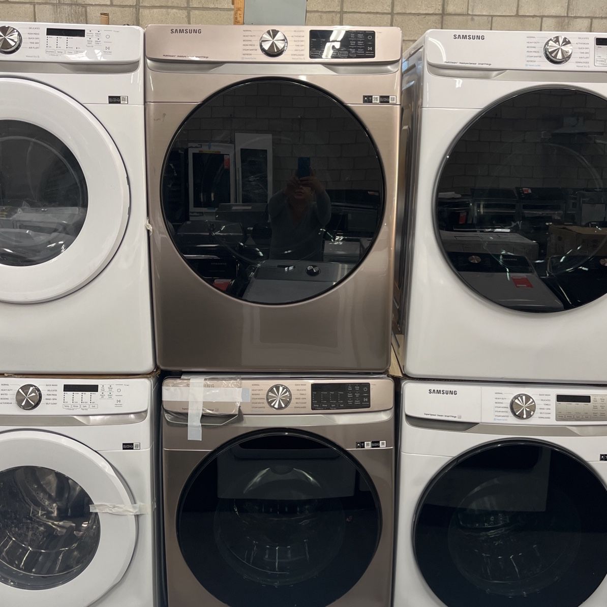 Samsung Set Front Load Washer And Electric Dryer New Champagne 