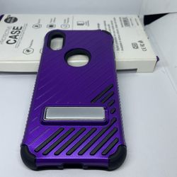 For iPhone X / iPhone 10 Purple Kickstand Case Cover 